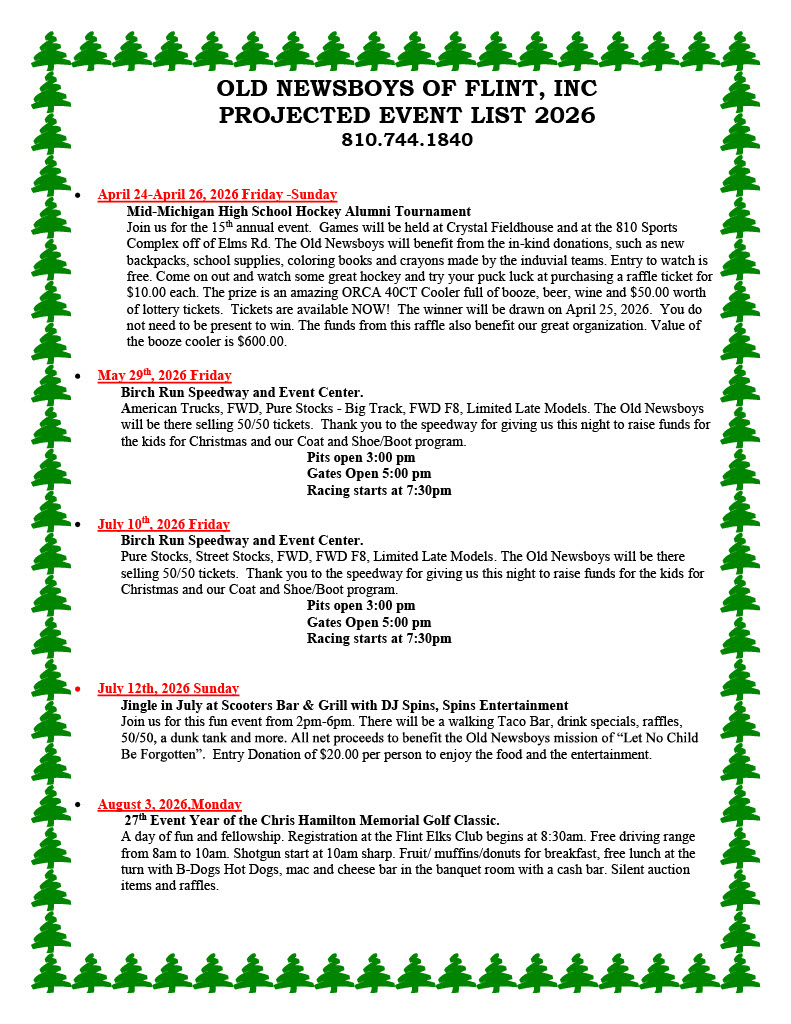 Event List 2026 Page 1